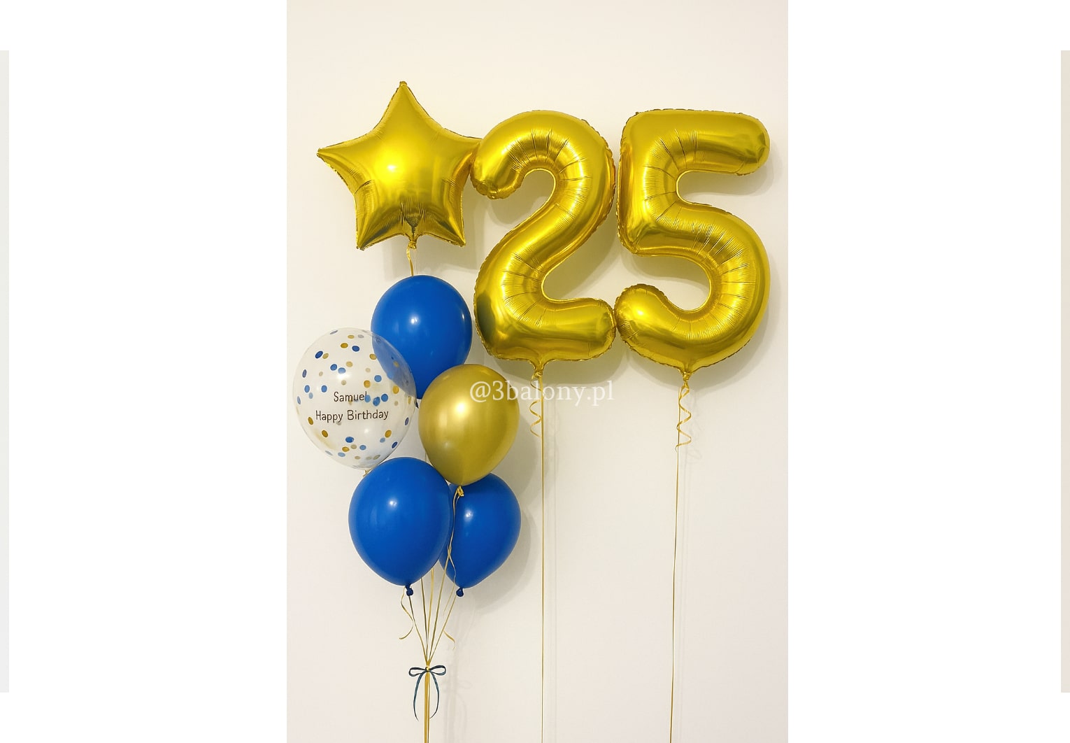 Balony urodzinowe złote 25 – zestaw z cyframi, gwiazdką i kolorowymi balonami lateksowymi