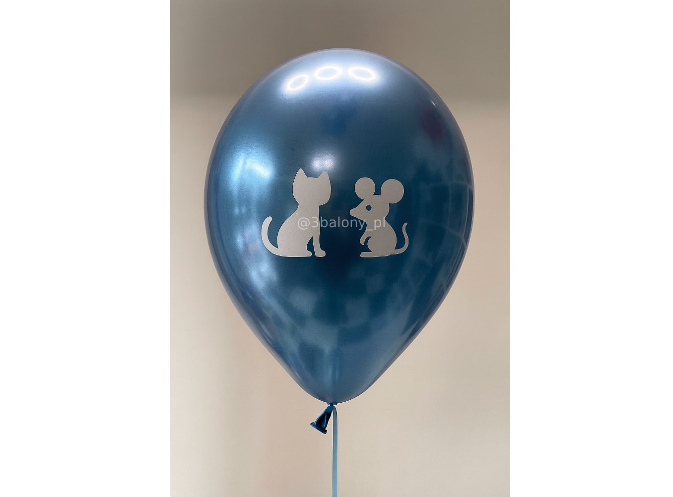 Niebieski balon z ikonką zwierzątek