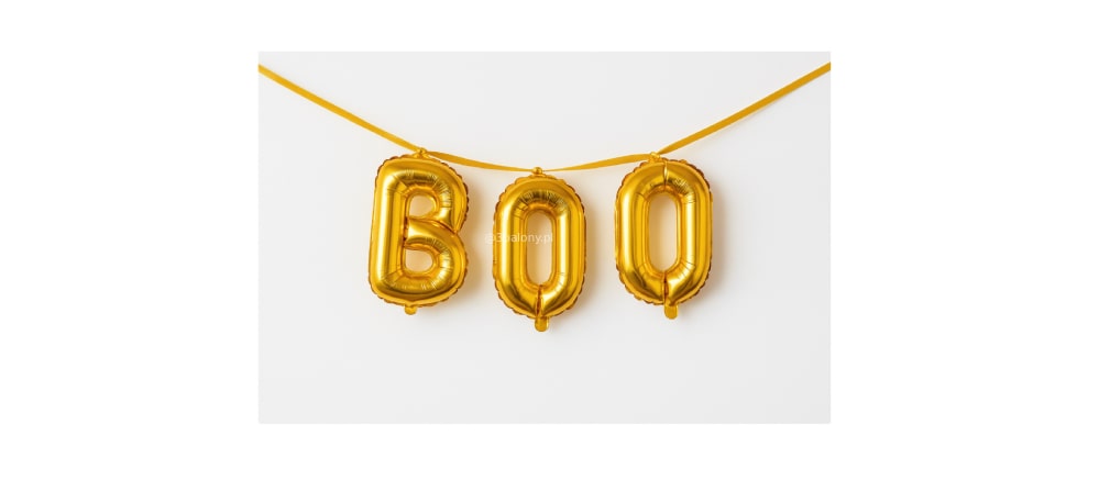 Napis foliowy złoty BOO