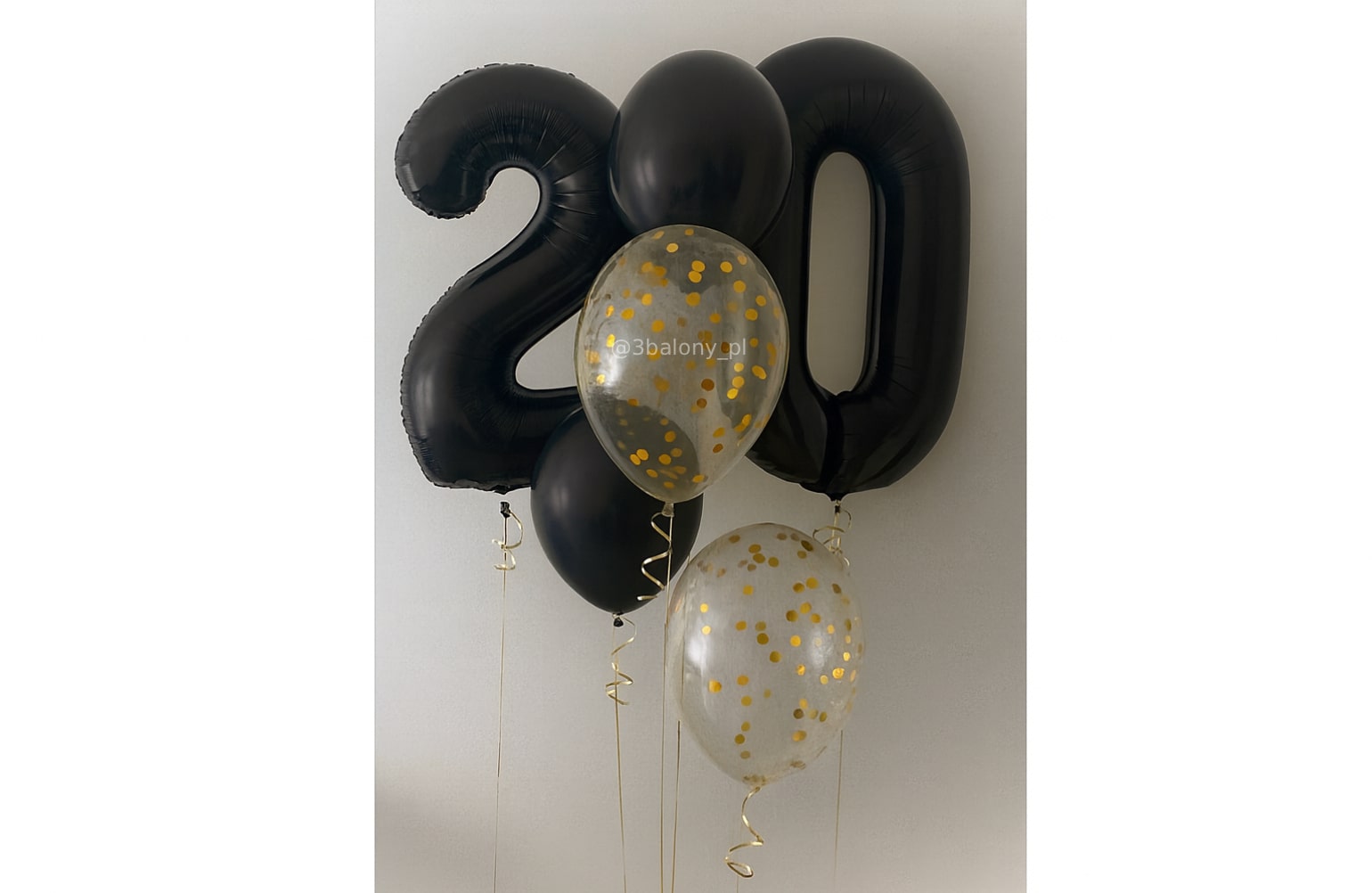 Zestaw balony 2 i 0 czarne w zestawie