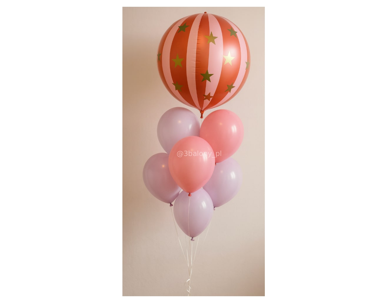 Balony pastelowe z dużym balonem w stylu retro – ozdoba na imprezę