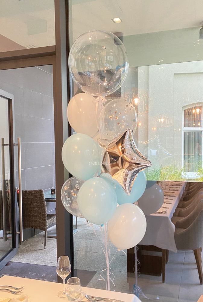 Błękitno biały zestaw na Chrzest Święty