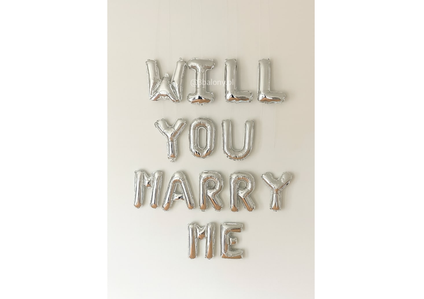 Napis srebrny WILL YOU MARRY ME