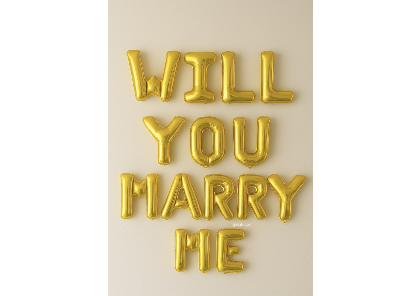 Napis złoty WILL YOU MARRY ME